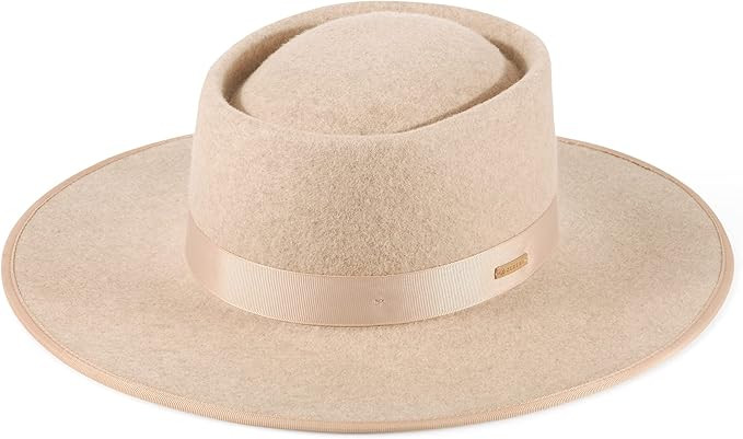 Fedora for Women Wool Felt Boater Hat Flat Top/Pork Pie Style Wide Brim Adjustable Vintage Classi... | Amazon (US)