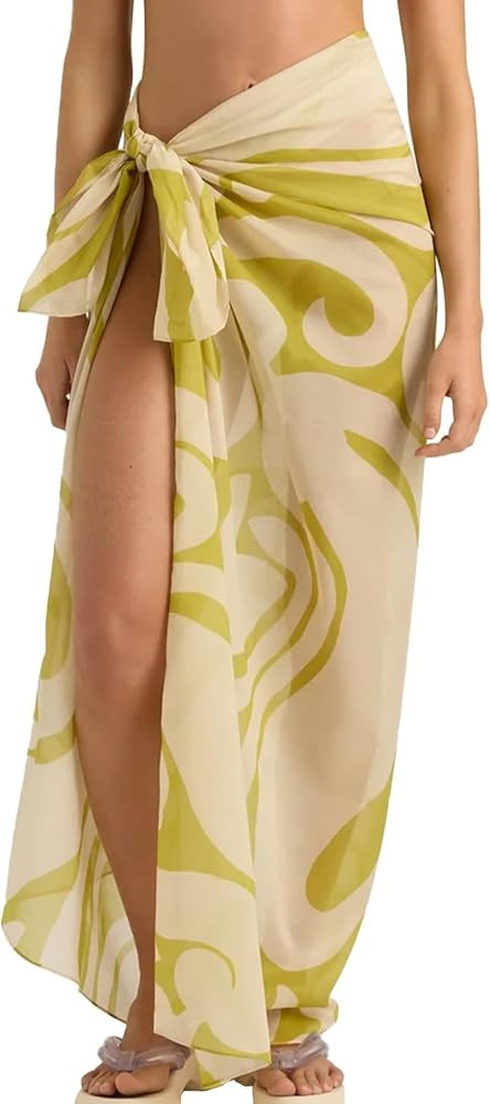 Womens Swimwear Cover Up Skirt 67x45 Summer Beach Long Sarong Swimsuit Floral Pareo Bikini Wrap S... | Amazon (US)