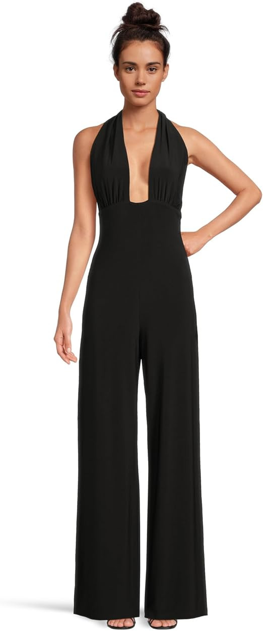 Norma Kamali Women's Cross Halter Straight Leg Jumpsuit | Amazon (US)