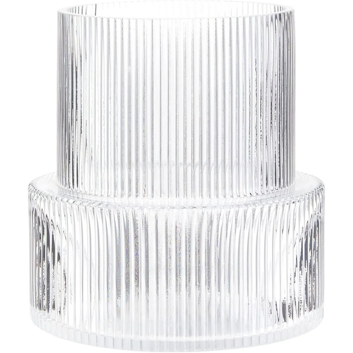 7.5" Ribbed Glass Vase Clear Fluted Flower Vase | Wayfair North America