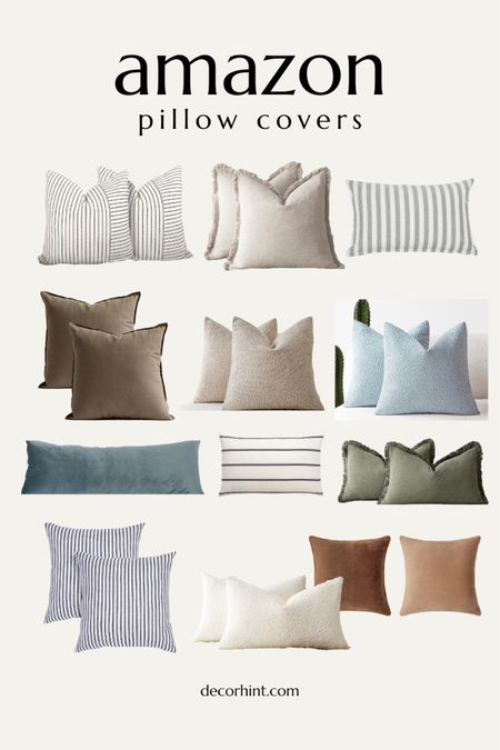 Amazon pillow covers, solids and stripes 

#LTKfindsunder50 #LTKfindsunder100 #LTKhome