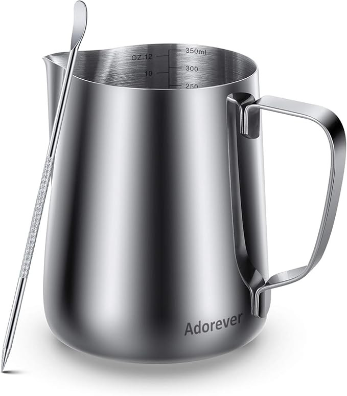 Milk Frothing Pitcher 350ml 600ml 900ml 1500ml 2000m(12oz 20oz 32oz 50oz 66oz)Steaming Pitchers Stai | Amazon (US)