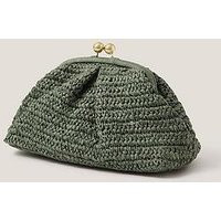 Monsoon Lana Raffia Clutch - Sage | Very (UK)