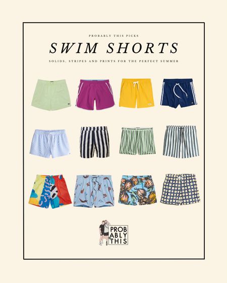 We’re here with the swim shorts guide you didn’t know you needed! Plain and pattered pairs perfect for poolside parties 🌞 See what we did there? #mensswim #swimsuit #swimshorts #swimtrunks