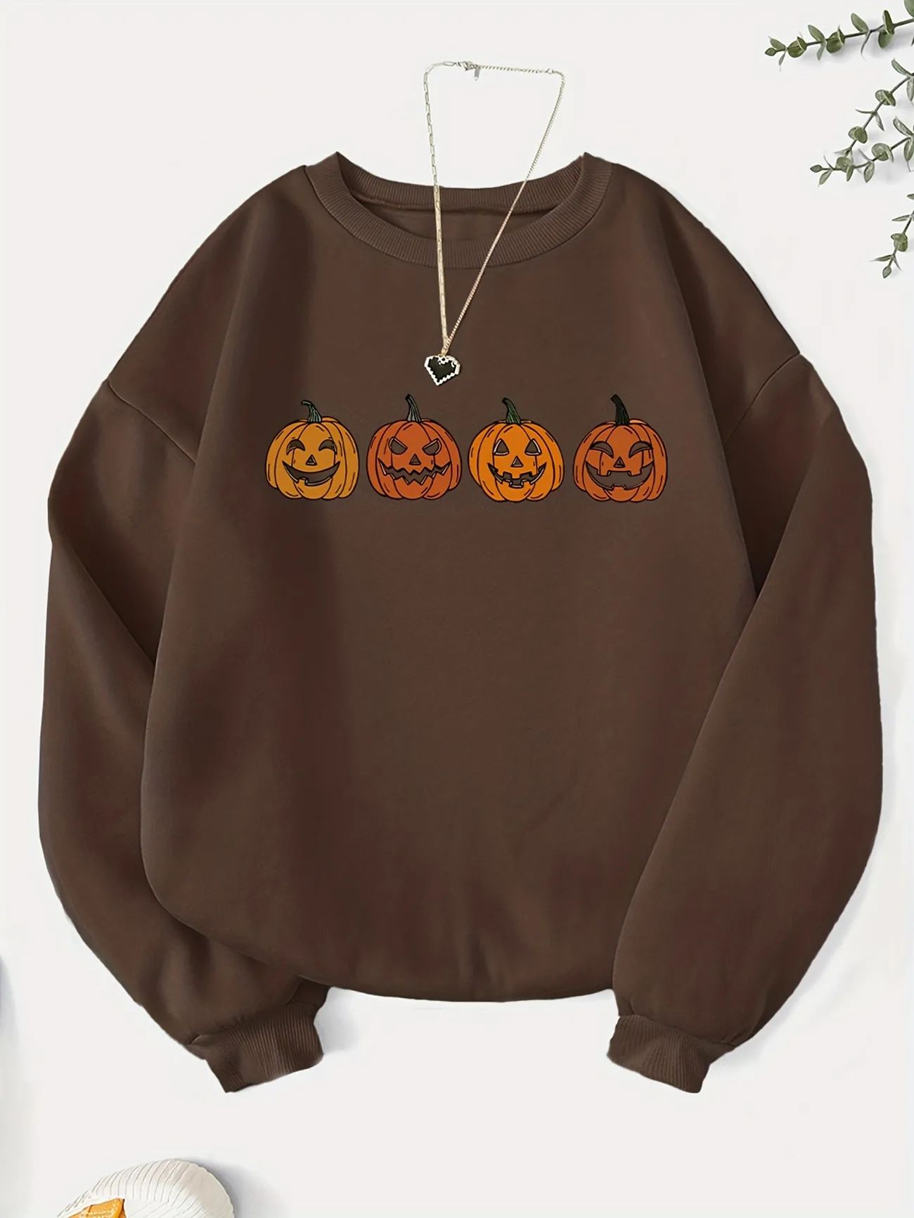 Halloween Pumpkin Print Sweatshirt, Casual Long Sleeve Crew Neck Sweatshirt, Women's Clothing | Temu Affiliate Program