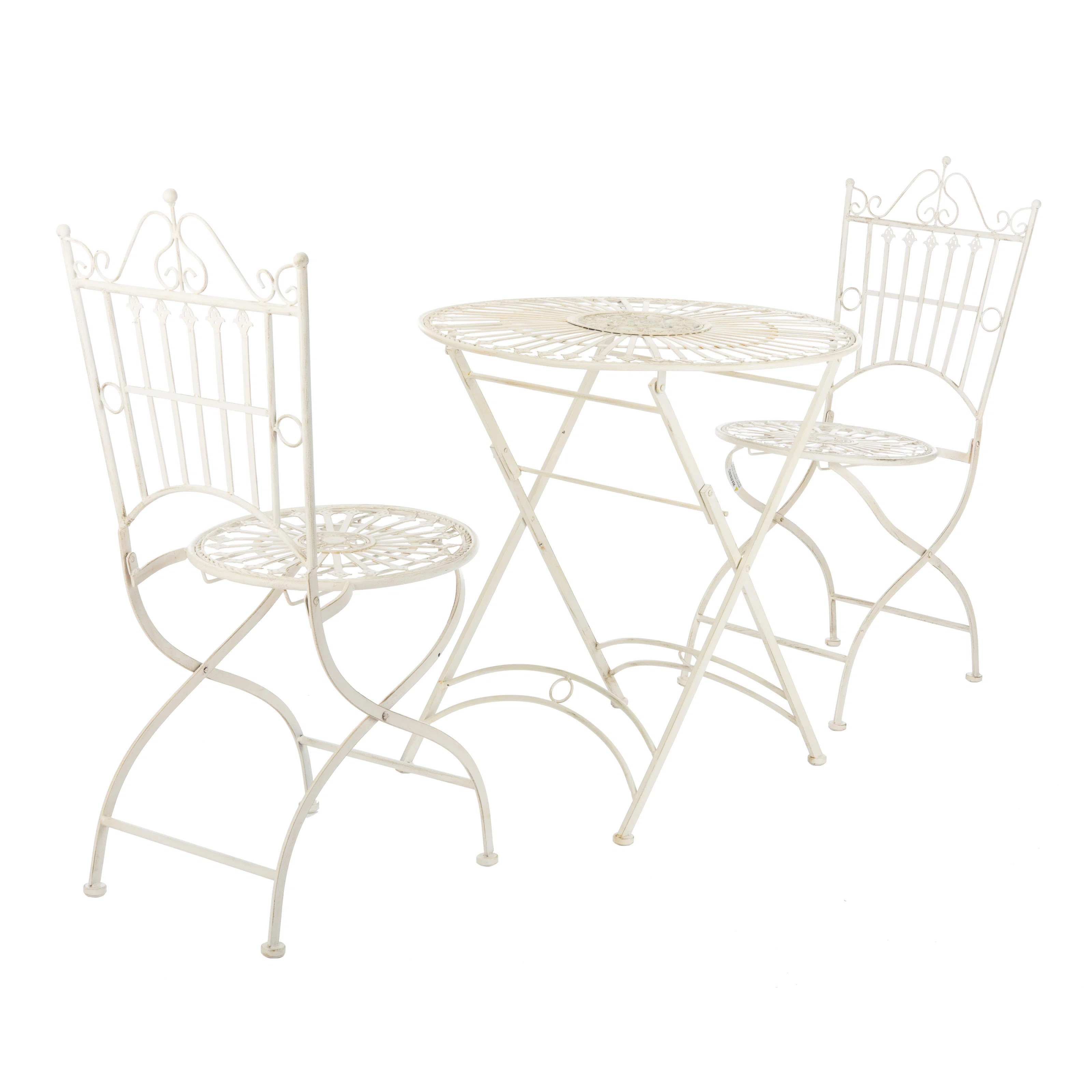 Mojica 2 - Person Metal Patio Dining Set with Extendable Round Table | Wayfair North America