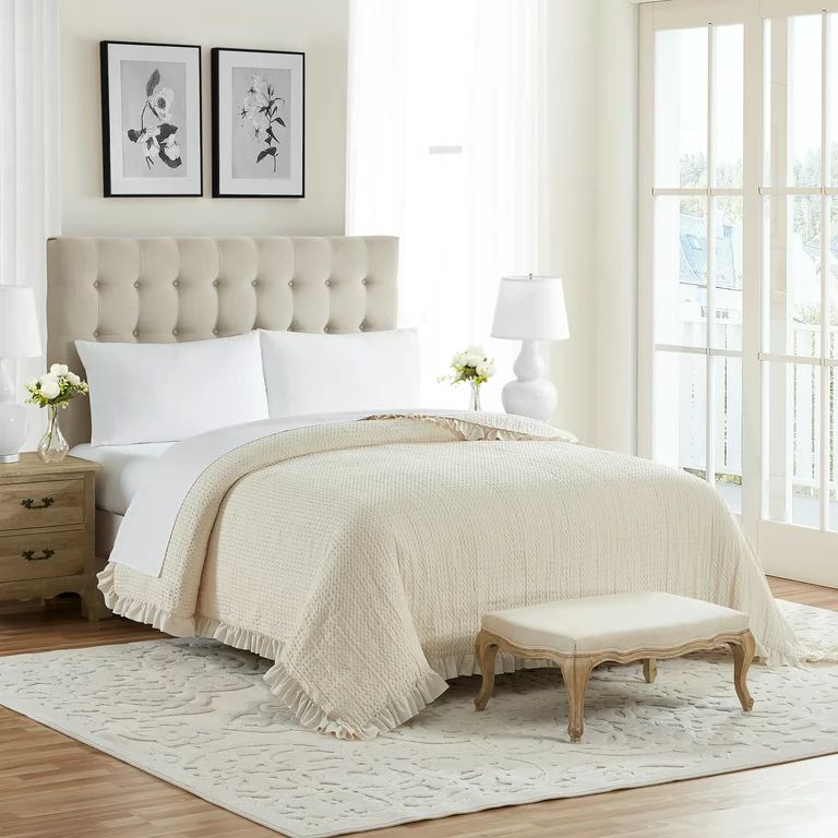 My Texas House Ella Taupe Waffle Woven Microfiber Bed Blanket, King | Walmart (US)
