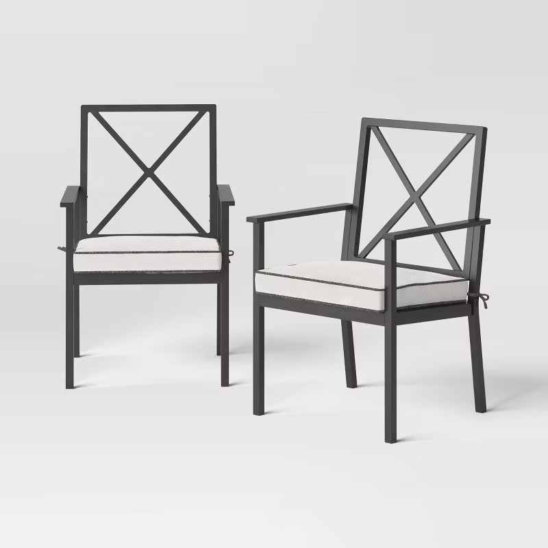 Searsburg 2pk Aluminum Patio Dining Chairs, Outdoor Furniture - Black - Threshold™ | Target