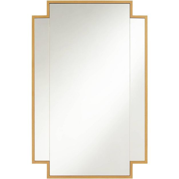 Noble Park Rectangular Vanity Decorative Wall Mirror Modern Cut Edge Lush Antique Gold Wood Frame... | Target