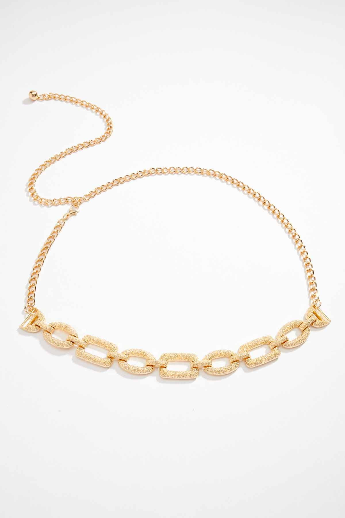 Plus Size Textured Geo Chain Belt | Cato Fashions