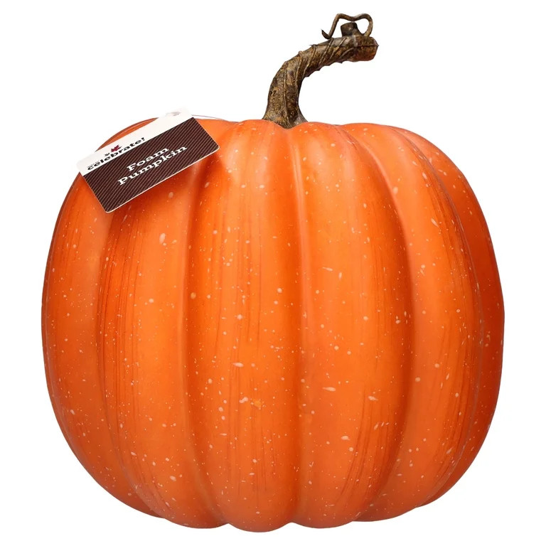 Tall Foam Pumpkin Tabletop Decoration, Orange, 8", Fall by Way To Celebrate | Walmart (US)