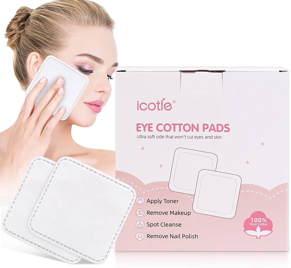 200-Count Eye Cotton Pads 100% Cotton Ultra Soft Square Cotton Pads, Spunlace Purely Physical Tec... | Amazon (US)