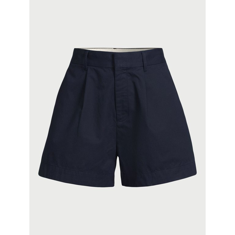 Free Assembly Women's High Rise Pleated Shorts, 4 1/4” Inseam, Sizes 0-16 | Walmart (US)