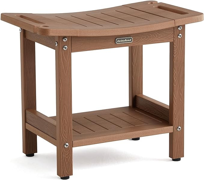 Poly Shower Stool for Inside Shower Waterproof, Shower Bench for Shaving Legs, Heavy Duty Plastic... | Amazon (US)