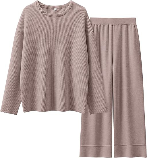 ANRABESS Womens Two Piece Outfits Sweater Lounge Sets Pullover Wide Leg Matching Sets Casual Loos... | Amazon (US)