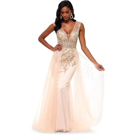 Xscape Womens Sparkle Embroidered Formal Dress Pink 2 | Walmart (US)