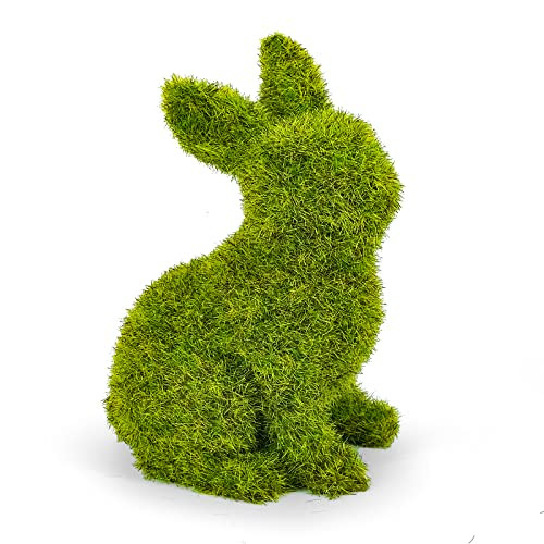 MicoSim Easter Bunny Decorations,Resin Moss Bunny Figurine,Garden Artificial Moss Rabbit Easter Décor Easter Party Favors Gifts (Small Sit) | Amazon (US)