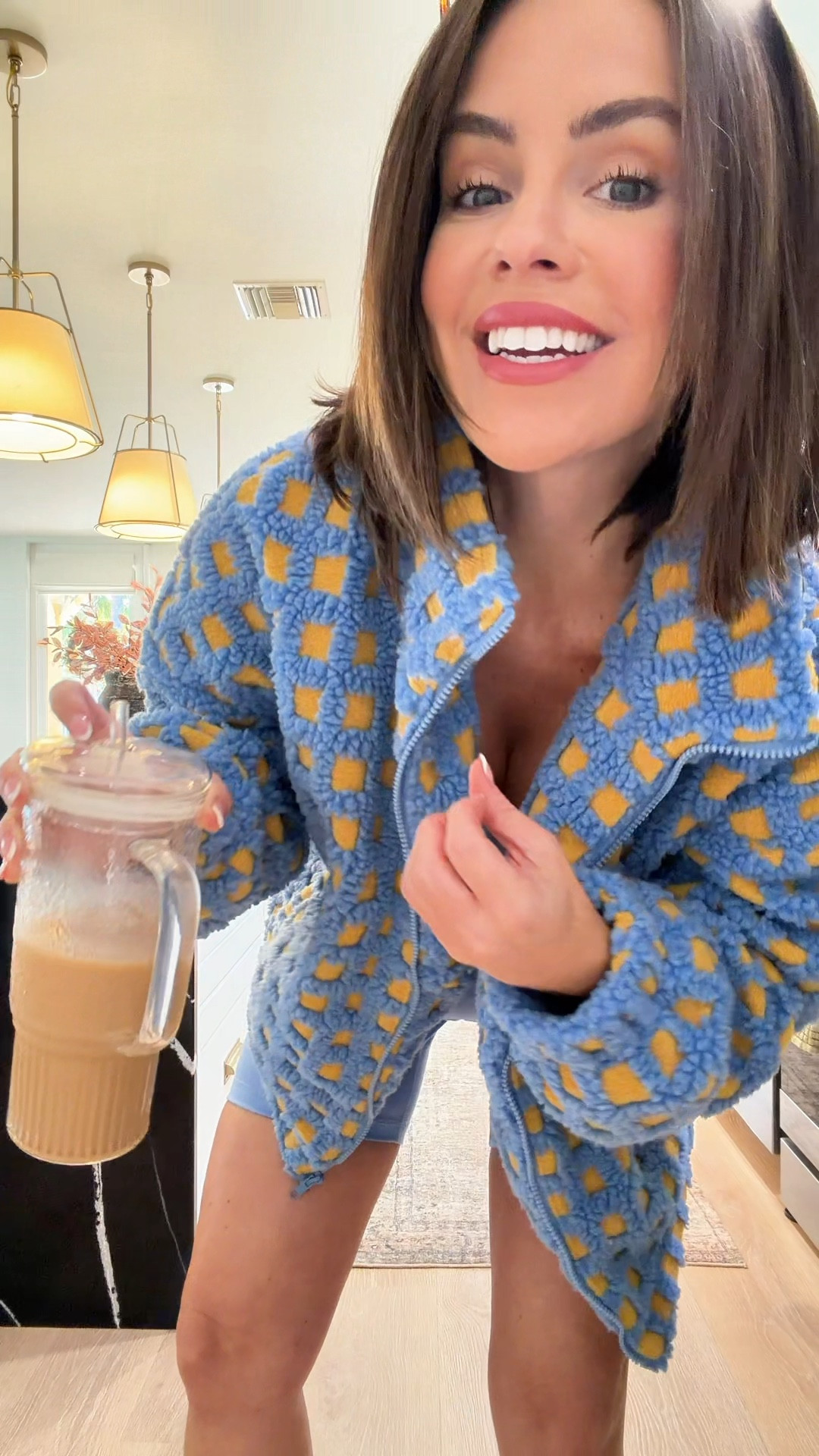 Wearing a small in everything 
Shoes are true to size 

This chunky checkered jacket is the definition of cozy-girl season ☕💛 The soft knit texture, bold pattern, and pop of color make it the perfect statement layer for fall and winter. Style it with leggings, denim, or lounge sets for an effortlessly chic cold-weather outfit!

#falloutfitideas #neutralstyle #cozyvibes #fallfashiontrends #ginghampants #sweaterseason #comfychic #everydaystyle #neutraloutfit #minimalstyle

#LTKFindsUnder50 #LTKFindsUnder100 #LTKStyleTip