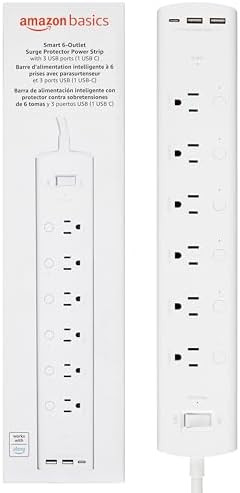 Amazon Basics Smart Plug Power Strip with 6 Individually Controlled Outlets and 3 USB Ports (2 US... | Amazon (US)