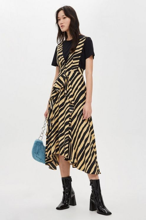 Zebra Print Pinafore Dress | Topshop US