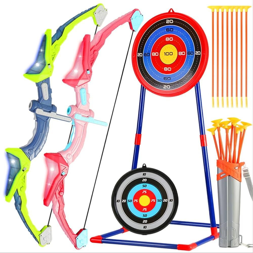 2 Pack Kids Bow and Arrow Set, Bow and Arrow for Kids 4-6 6-8 8-12 Archery Set Outside Toys Indoo... | Amazon (US)