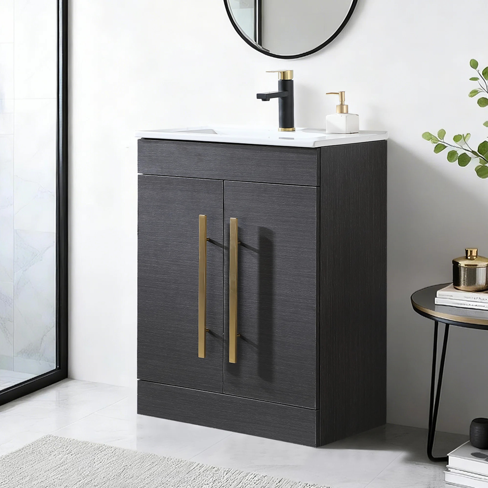24'' Modern Free-Standing 2-Doors Single Bathroom Vanity | Wayfair North America