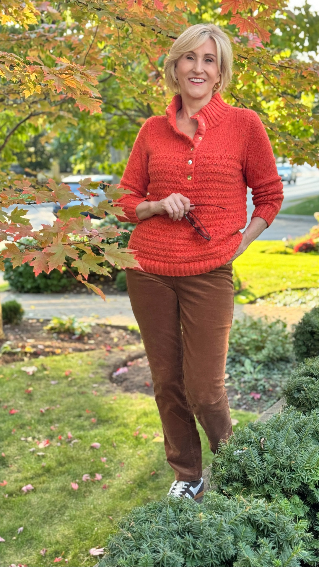 ✨ Cozy, casual, and full of fall vibes ✨
Loving this chunky orange sweater from Talbots paired with Talbots corduroy pants — it’s the perfect combo of cozy and stylish. Add a pair of retro sneakers, and suddenly running errands or weekend outings feel effortlessly chic.

Soft textures, rich tones, and a little throwback vibe from the sneakers — definitely my go-to outfit this season. 🍂🧡👟

#LTKootd #LTKSeasonal #LTKOver40