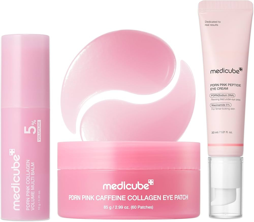 medicube PDRN Bounce & Glow Trio: Volume Multi Balm Stick, Eye Cream, Eye Patch for Puffiness, Li... | Amazon (US)