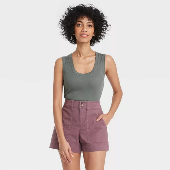 Women's Slim Fit Tank Top - A New Day™ Light Purple XS | Target