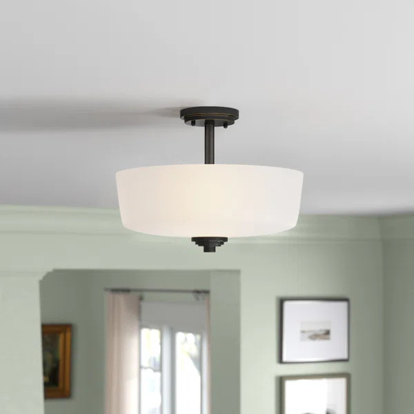 Pitman Glass Semi Flush Mount | Wayfair North America