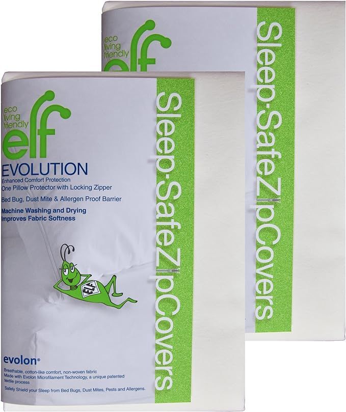 Eco Living Friendly Evolon Allergy Pillow Protector | 2 Pack Standard Zippered Encasement | Dust ... | Amazon (US)
