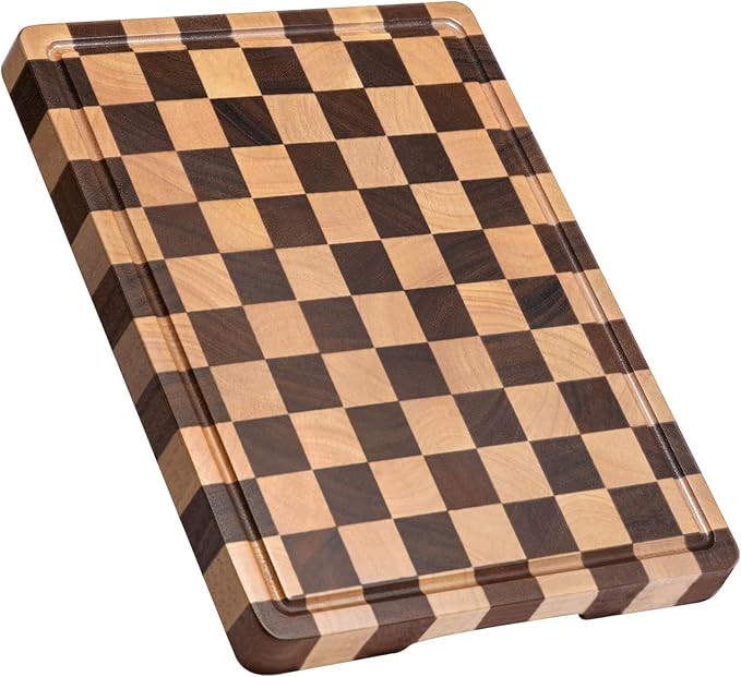 Large Wood Cutting Boards for Kitchen - Design in USA End Grain Cutting Board,Butcher Block Acaia... | Amazon (US)