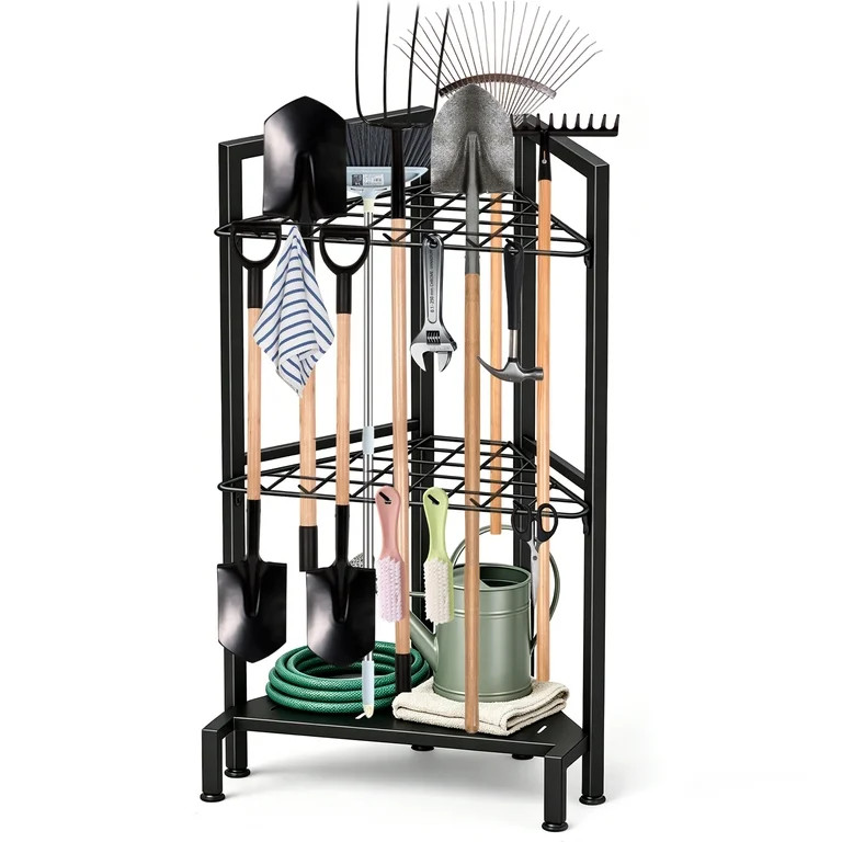 WEEUSE Garden Tool Organizer, Heavy Duty Metal Yard Tool Tower Rack with 34 Storage Slots & 14 Ho... | Walmart (US)