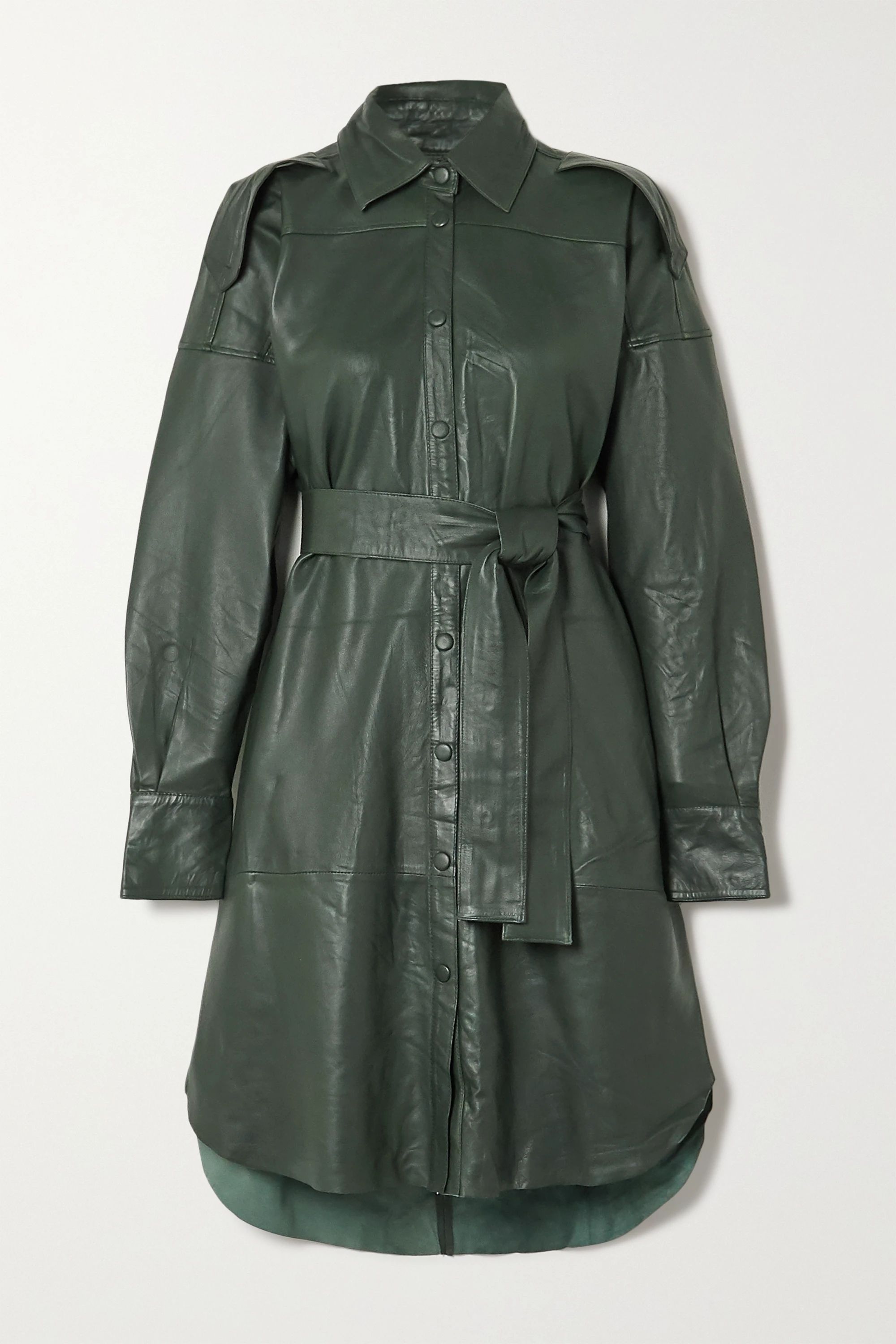 Lavare belted leather shirt dress | NET-A-PORTER (US)