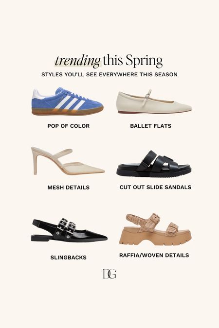 Trending Spring Shoes | spring sneakers, spring heels, spring sandals, spring footwear, trending heels, trending sandals, trending shoes, trendy shoes, trendy heels, trendy styles, trendy sandals, adidas sneakers, ballet flats, pointed toe heels, slides, slide sandals, sling back flats, slingbacks, raffia sandals 

#LTKshoecrush #LTKSeasonal #LTKstyletip