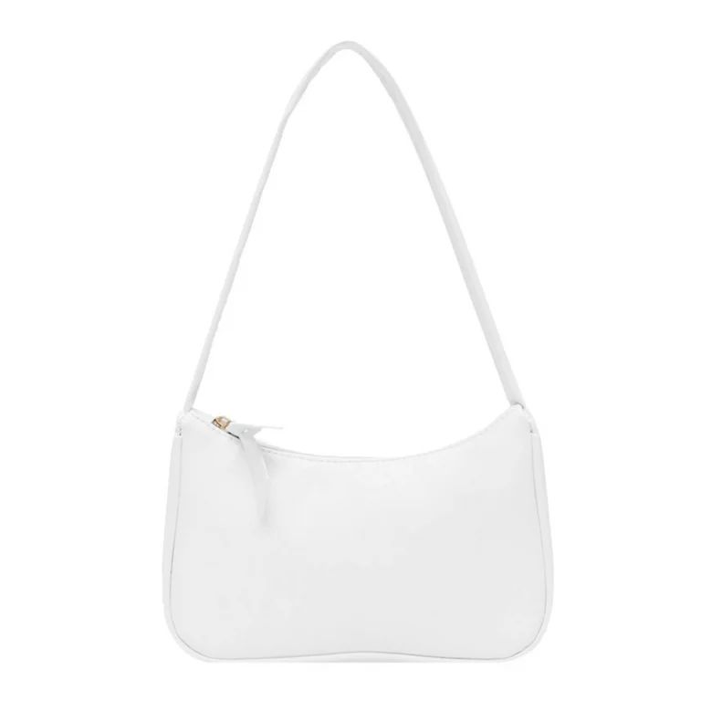 Simple Elegant Women Small Shoulder Bag Pure Color Sling Handbags (White) - Walmart.com | Walmart (US)