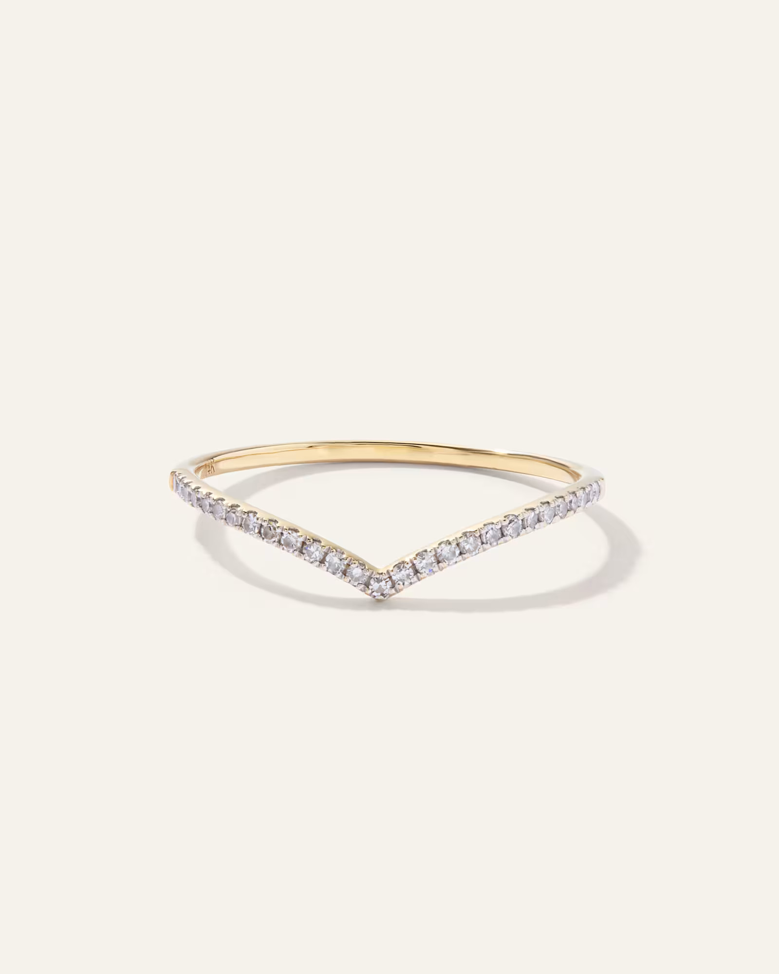 14K Gold Pave Diamond Wishbone Ring | Quince
