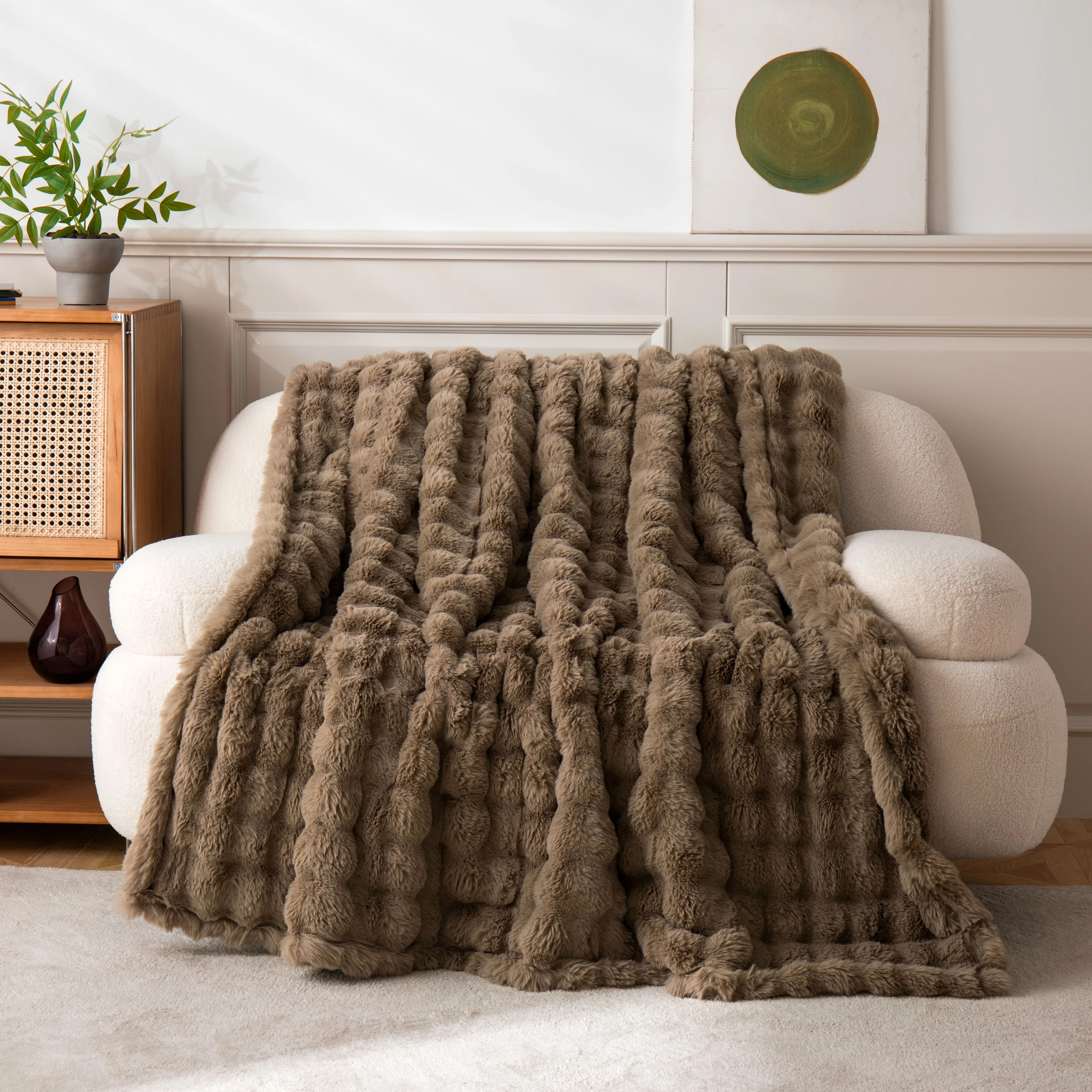 Ashford Home Plush Cascade Throw Blanket, Ultra-Soft Cozy Textured Accent, 50 x 60 Inches | Wayfair North America