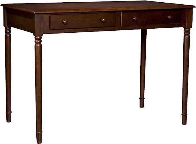 SEI Furniture Janice 2-Drawer Slim Profile Writing Desk, Espresso | Amazon (US)