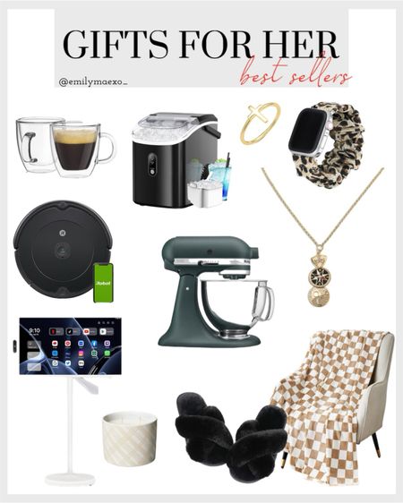 Gifts for her, best sellers, best selling gifts, kitchenaid mixer, nugget ice maker, robot vacuum, portable tv, jewelry, necklace, cross ring, Apple Watch band, scrunchie apple watch band, espresso glasses, checkered blanket, fuzzy slippers, plaid candle, hearth and hand with magnolia 

#LTKfindsunder100 #LTKfindsunder50 #LTKGiftGuide