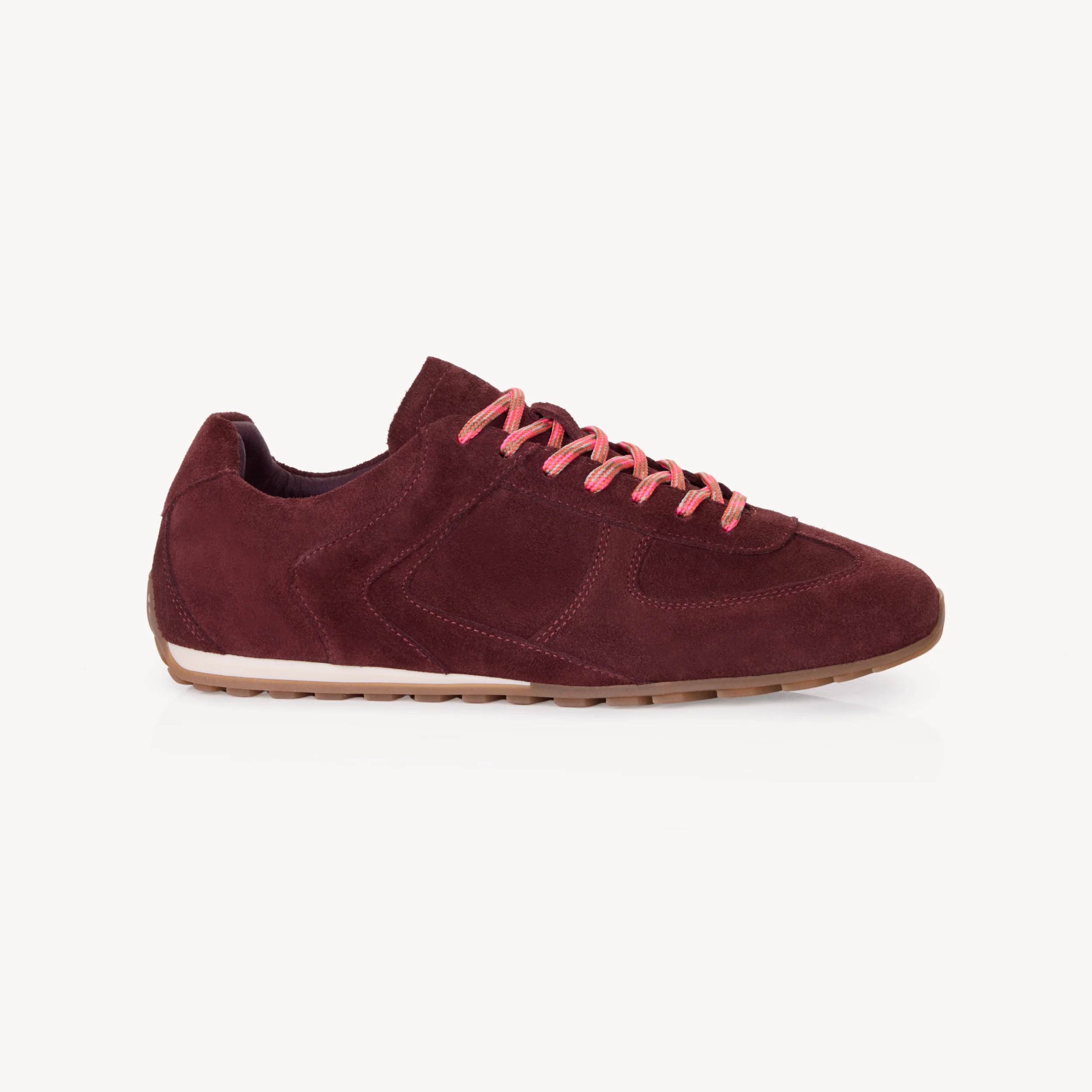 Charli: Burgundy Suede Trainers | Air & Grace