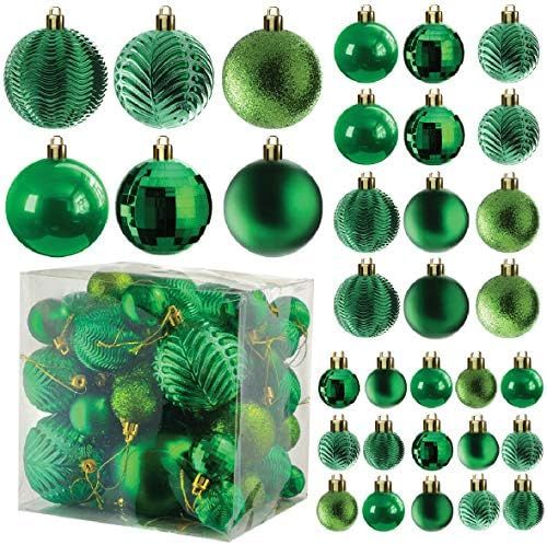 Prextex Green Christmas Ball Ornaments for Christmas Decorations - 36 Pieces Xmas Tree Shatterpro... | Amazon (US)