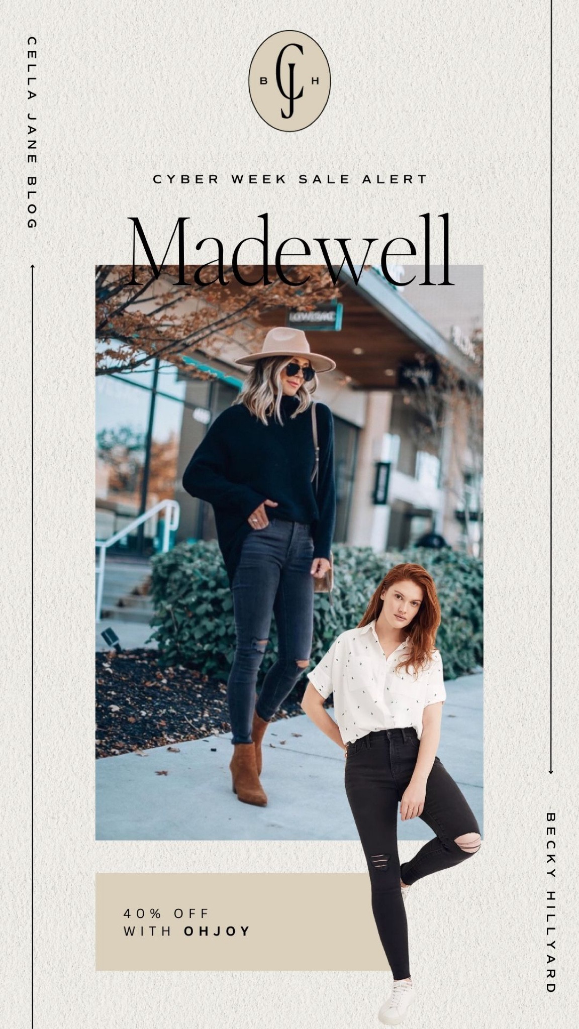 Cyber week sale alert! Madewell is having 40% off your purchase with OHJOY. My favorite black skinny jeans are included! Linking other favorites. Cella Jane 

#LTKCyberweek #LTKstyletip #LTKsalealert