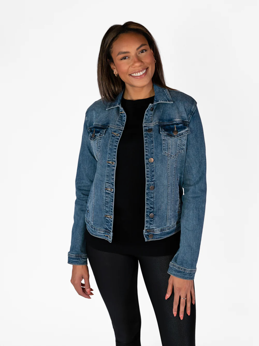 Hollis Tall Jean Jacket - Medium Dark Wash | Amalli Talli