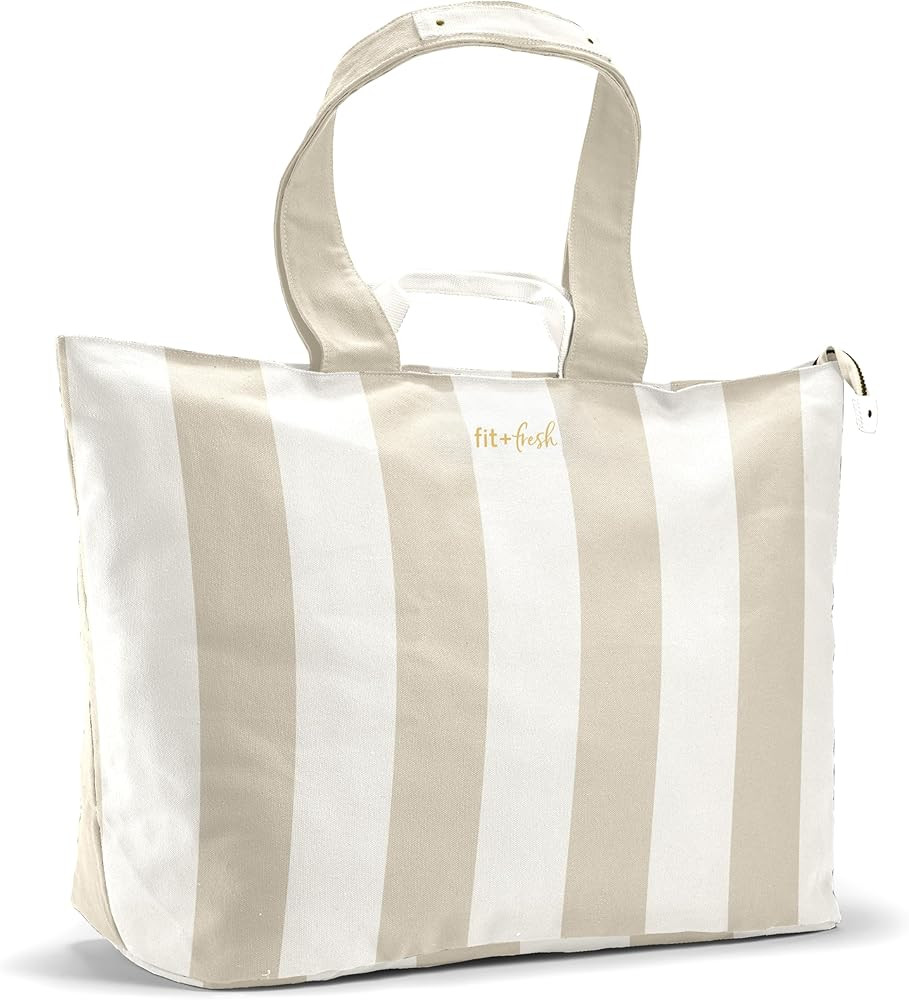 Fit & Fresh Large Beach Bag for Women - Extra Large Travel Tote With Pockets | Amazon (US)