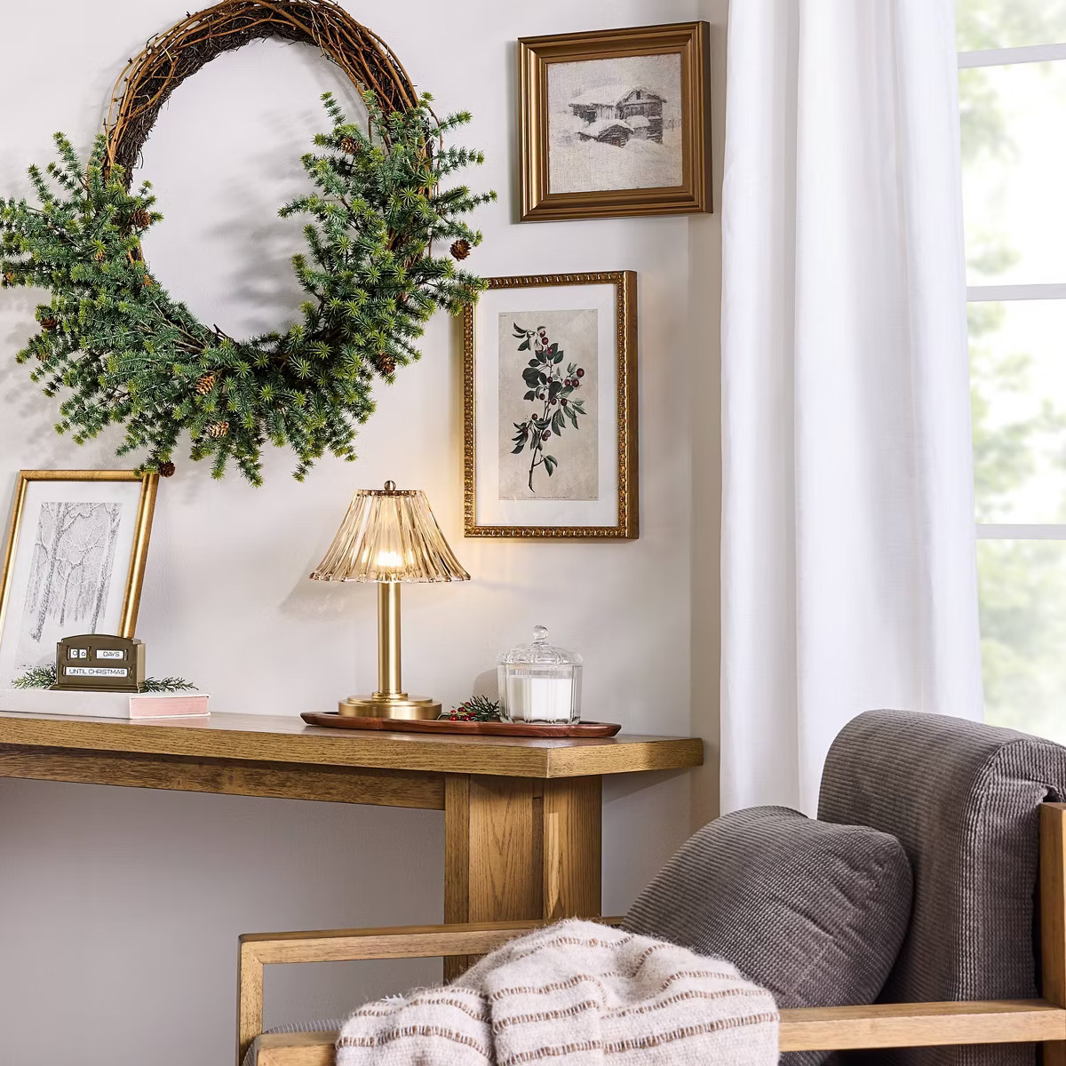 Glass Shade Table Lamp Tan - Hearth & Hand™ with Magnolia | Target