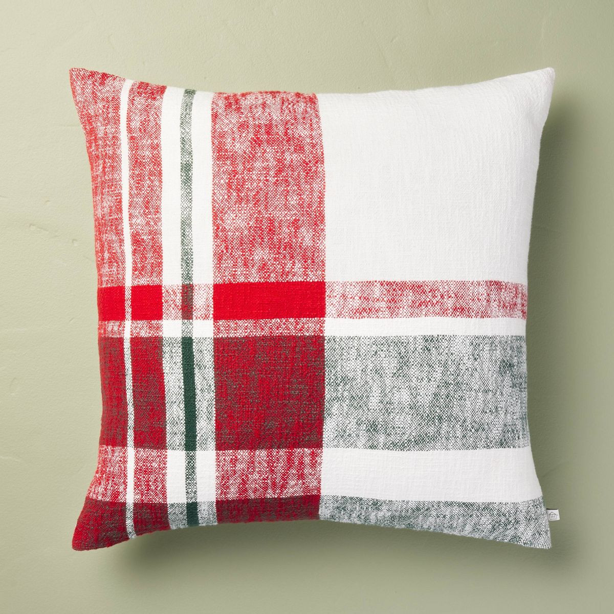 Festive Plaid Square Christmas Throw Pillow Red/Green/Cream - Hearth & Hand™ with Magnolia | Target