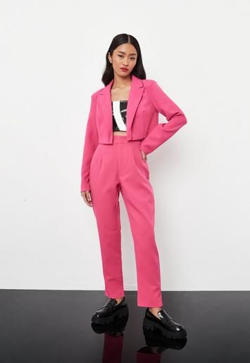 Missguided - Hot Pink Tailored Cigarette Pants | Missguided (US & CA)