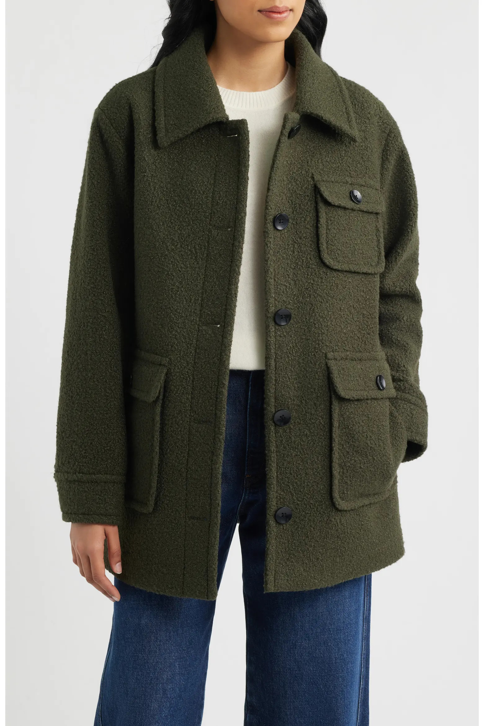Bouclé Shirt Jacket (Women) | Nordstrom | Nordstrom