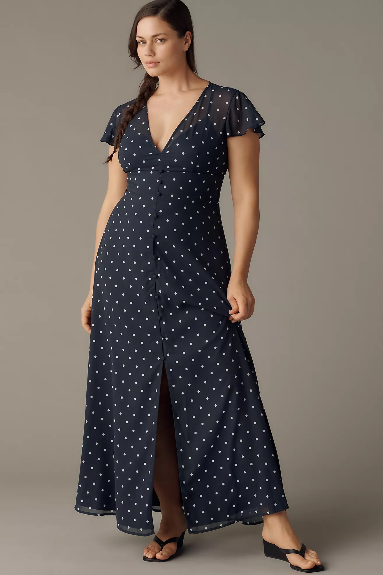 Hutch Nia Short-Sleeve V-Neck Maxi Dress | Anthropologie (US)